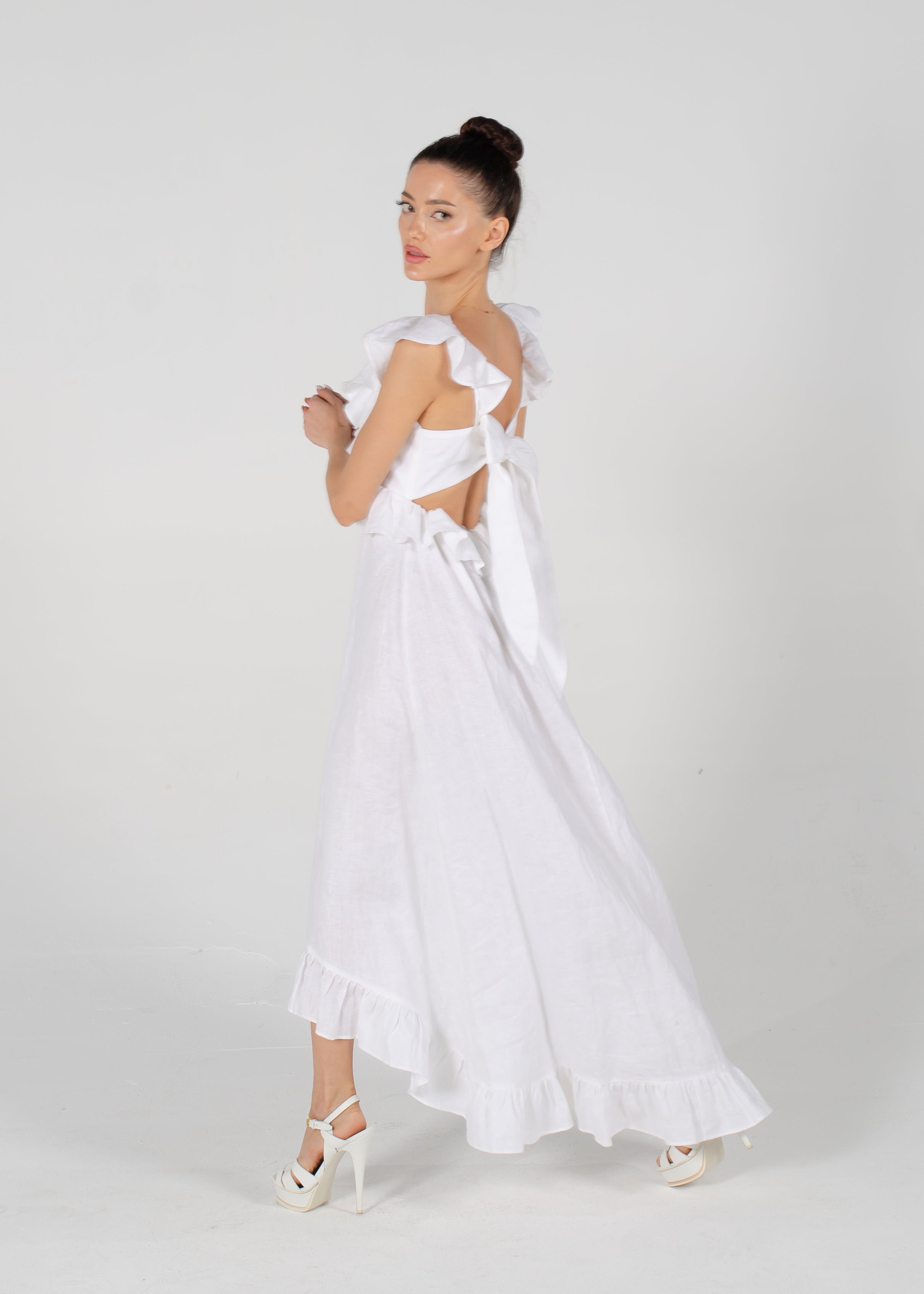 aldena ruffle sleeve cotton dress Aldena Dress