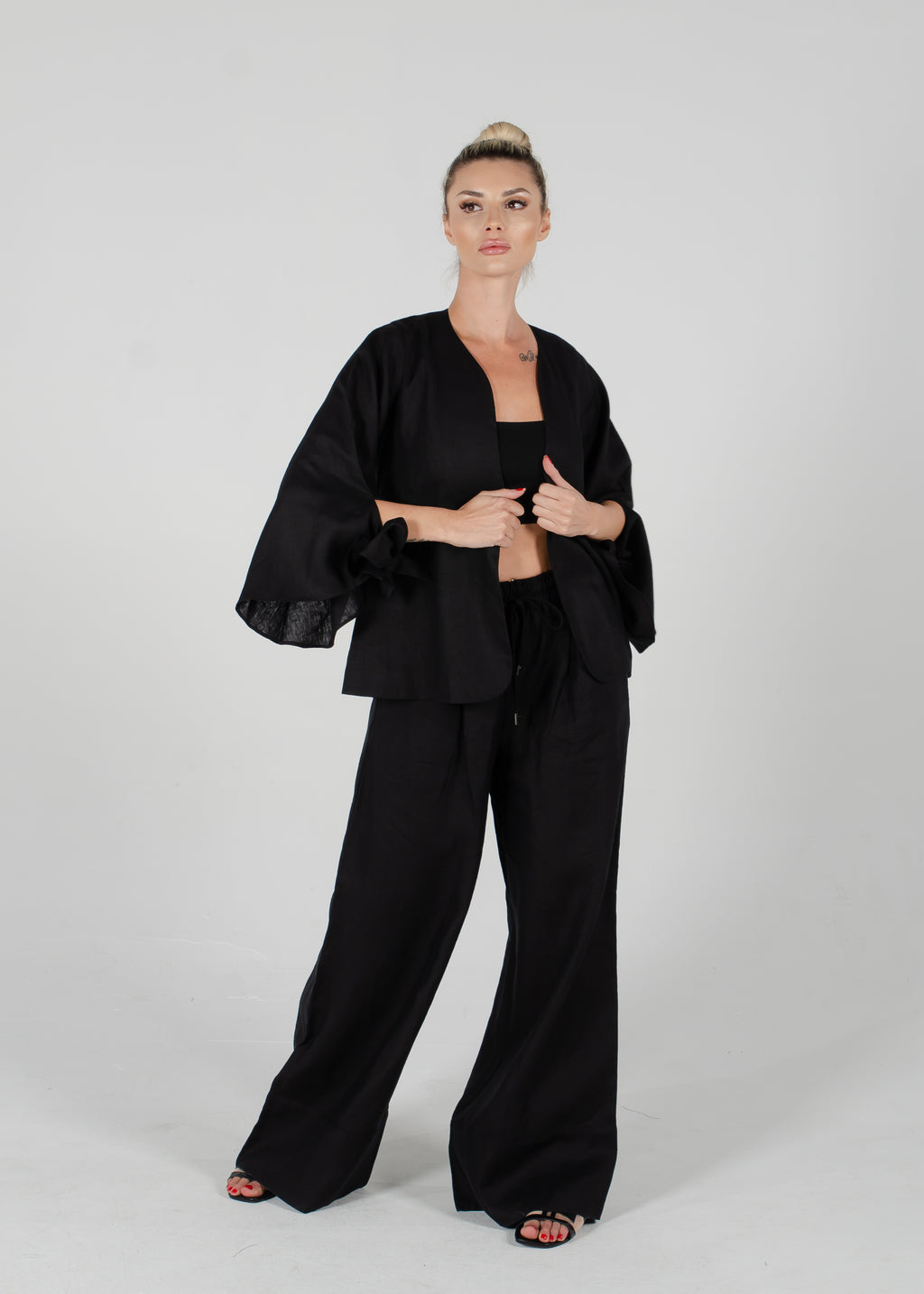 Aida Ribbon Sleeve Jacket