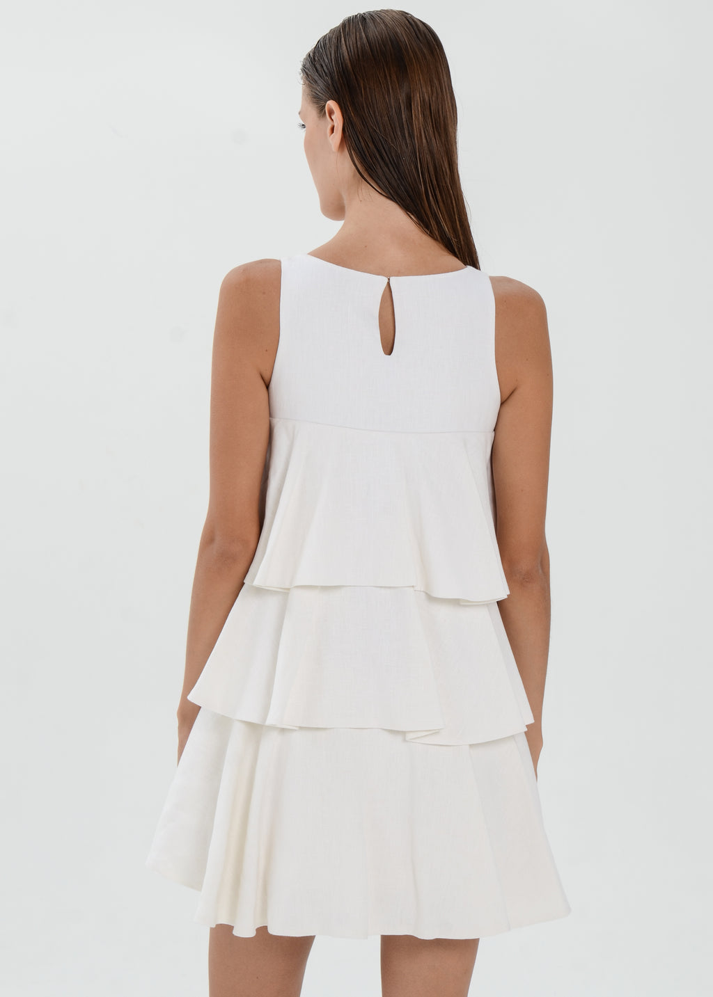 The Essence Linen Dress -  Tiered Ruffle Dress