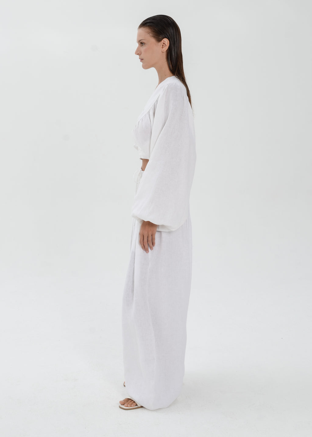 The Essence Linen Set - Bubble Pants and Long Sleeves Jacket
