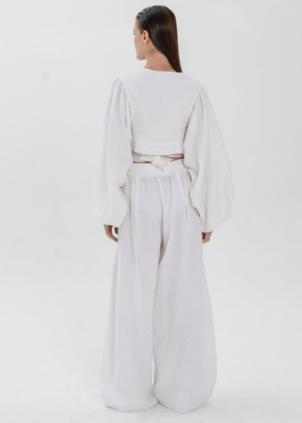 The Essence Linen Set - Bubble Pants and Long Sleeves Jacket