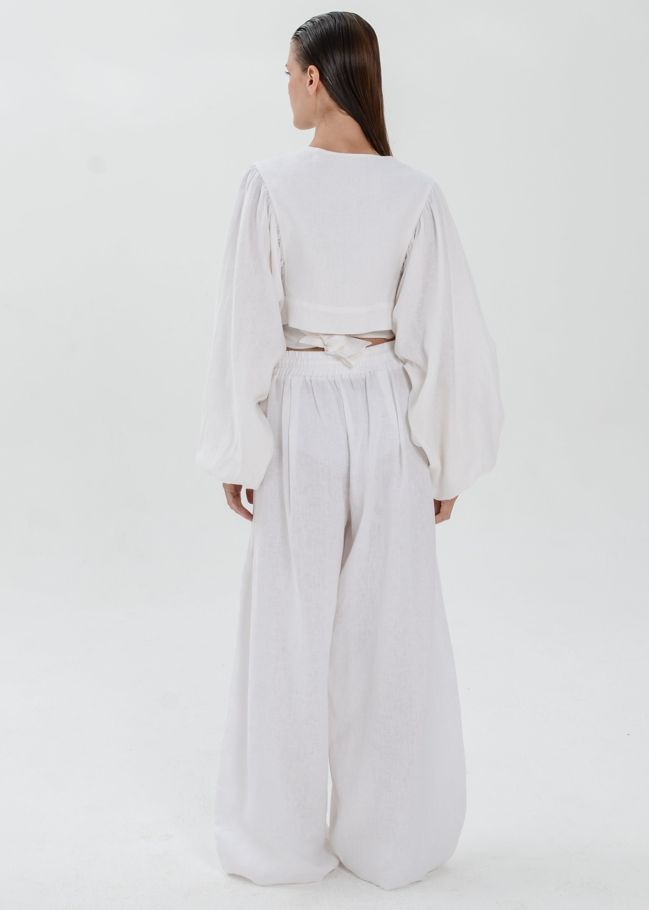 The Essence Linen Set - Bubble Pants and Long Sleeves Jacket