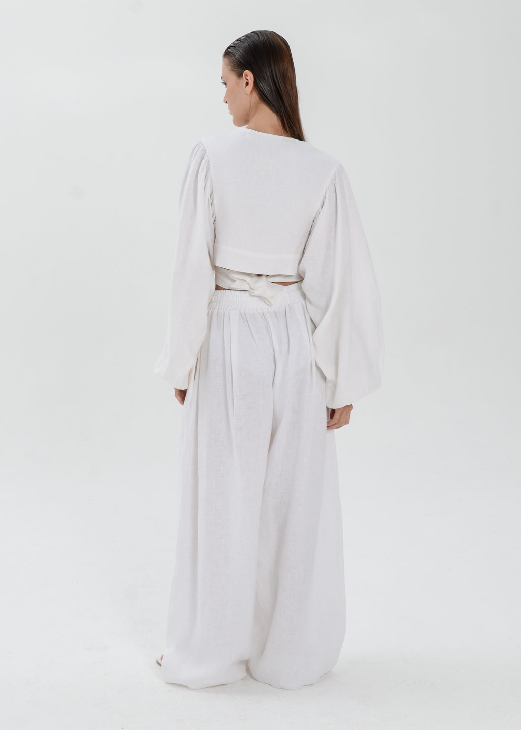 The Essence Linen Set - Bubble Pants and Long Sleeves Jacket