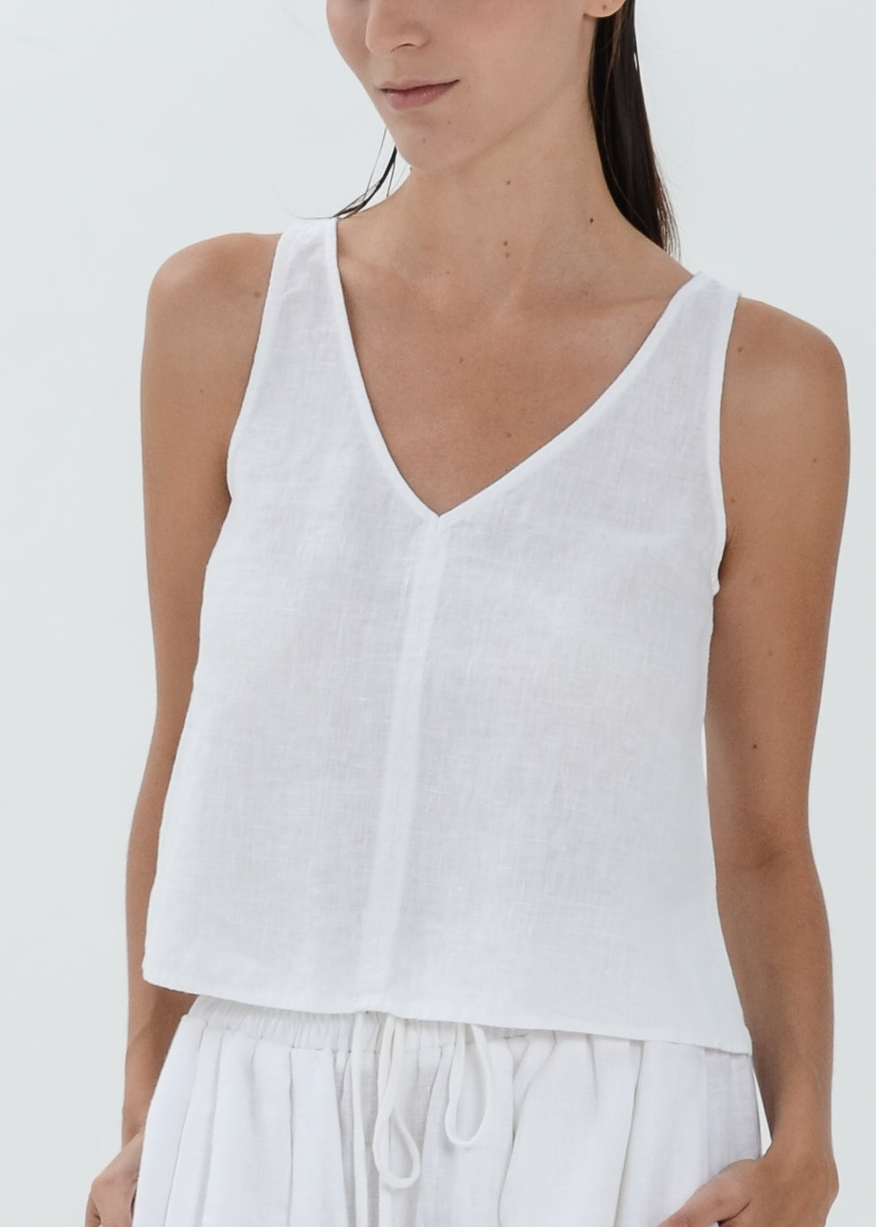 The Essence Linen Top - Sleeveless Top