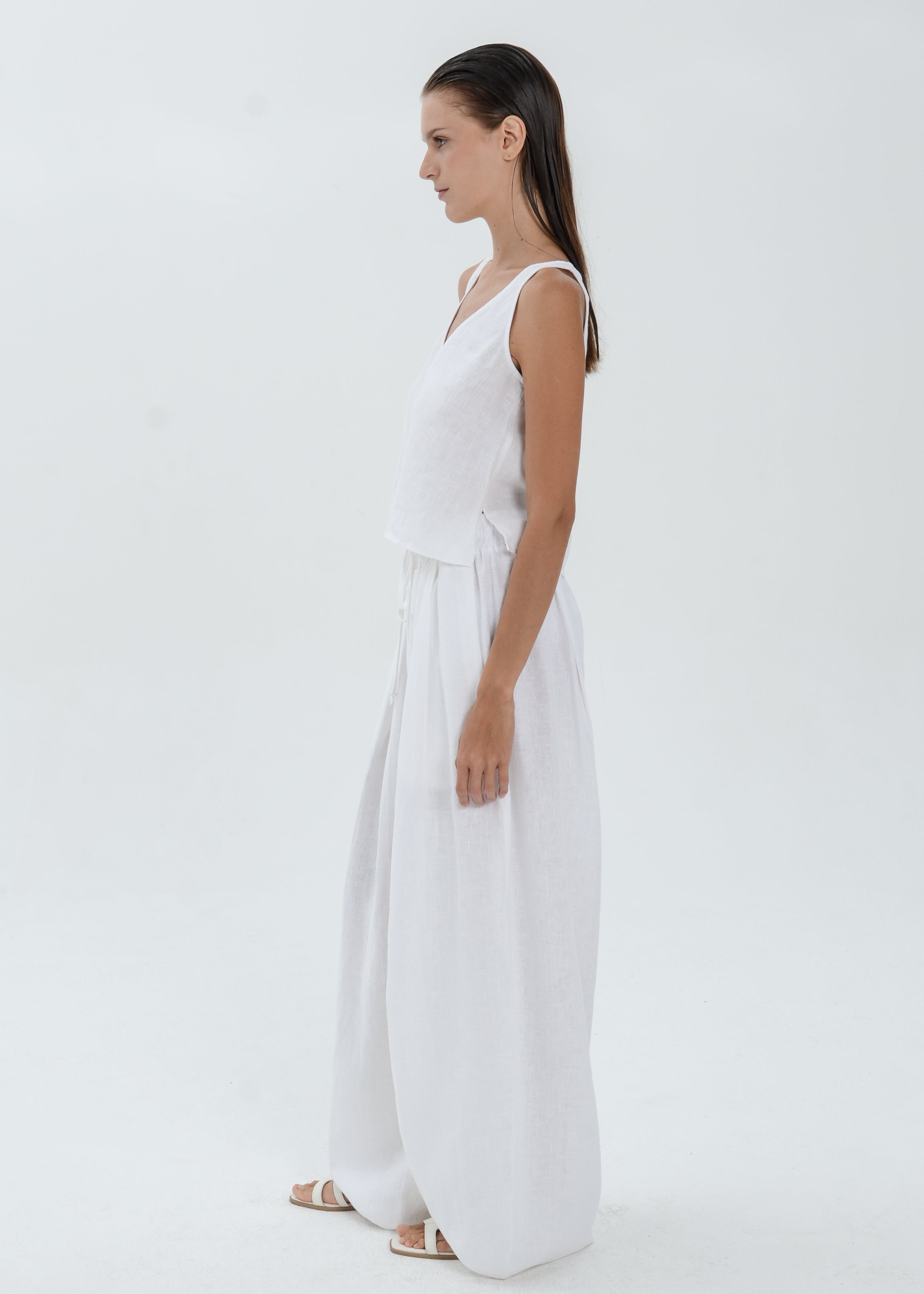 The Essence Linen Top - Sleeveless Top