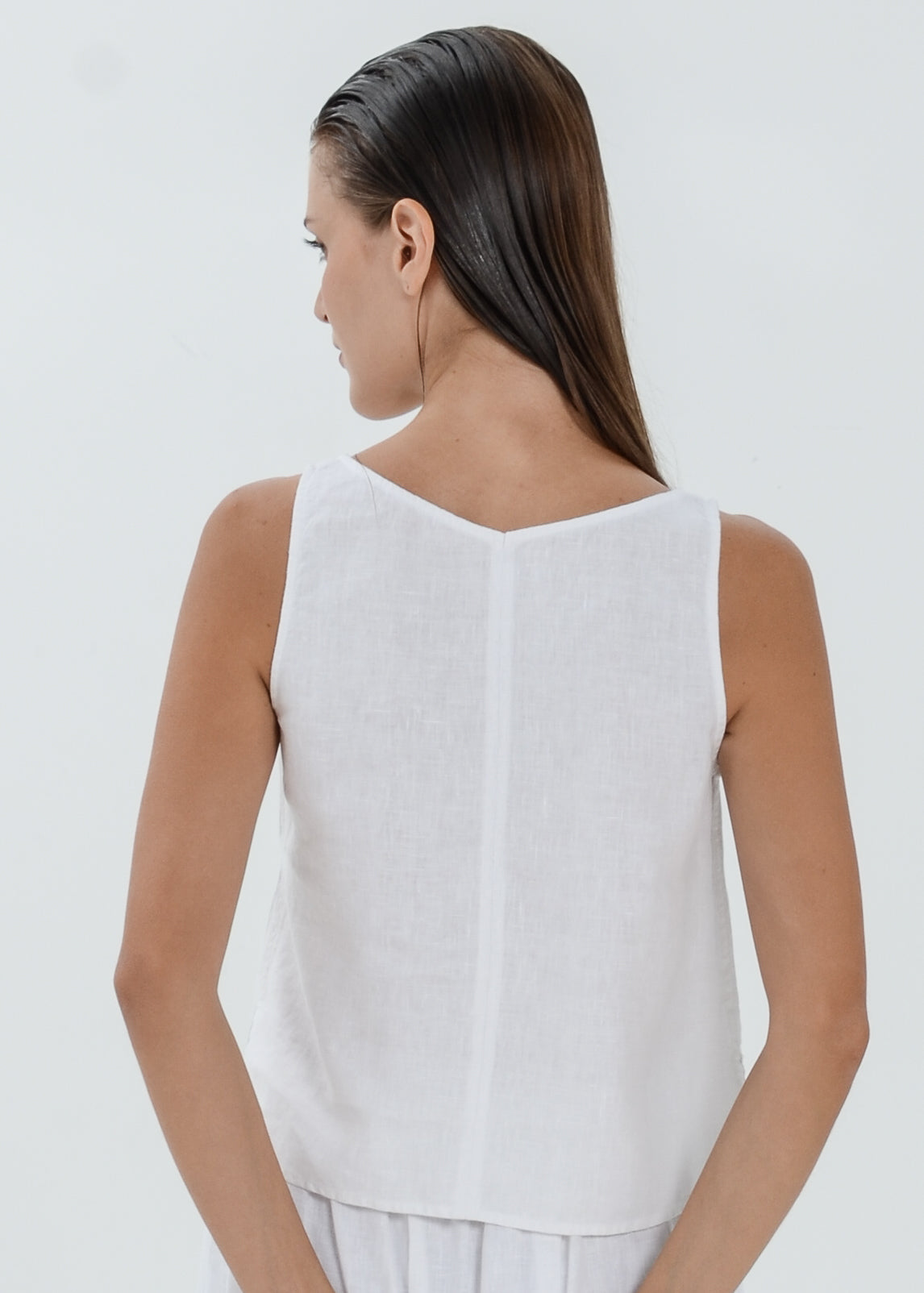The Essence Linen Top - Sleeveless Top