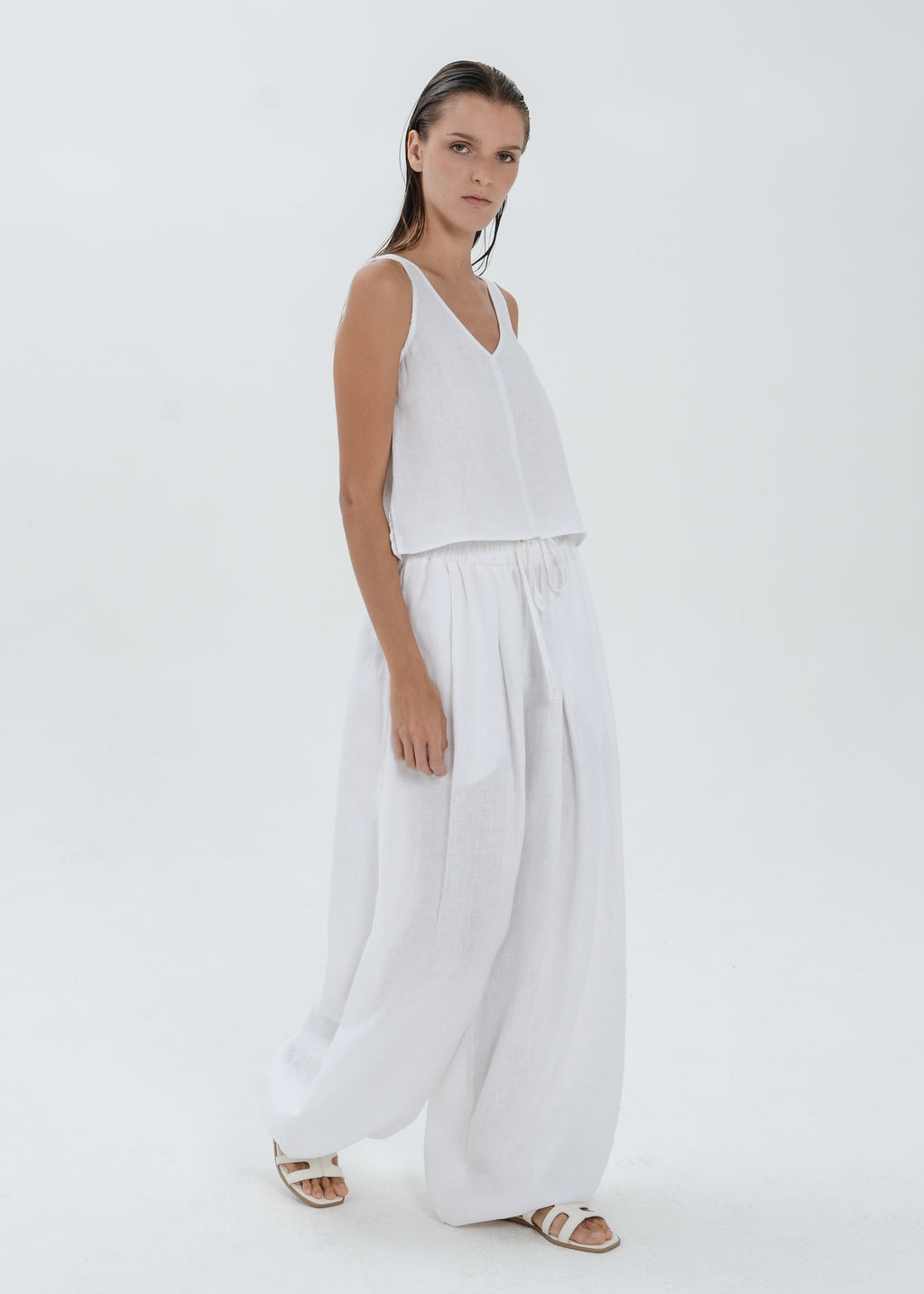 The Essence Linen Top - Sleeveless Top