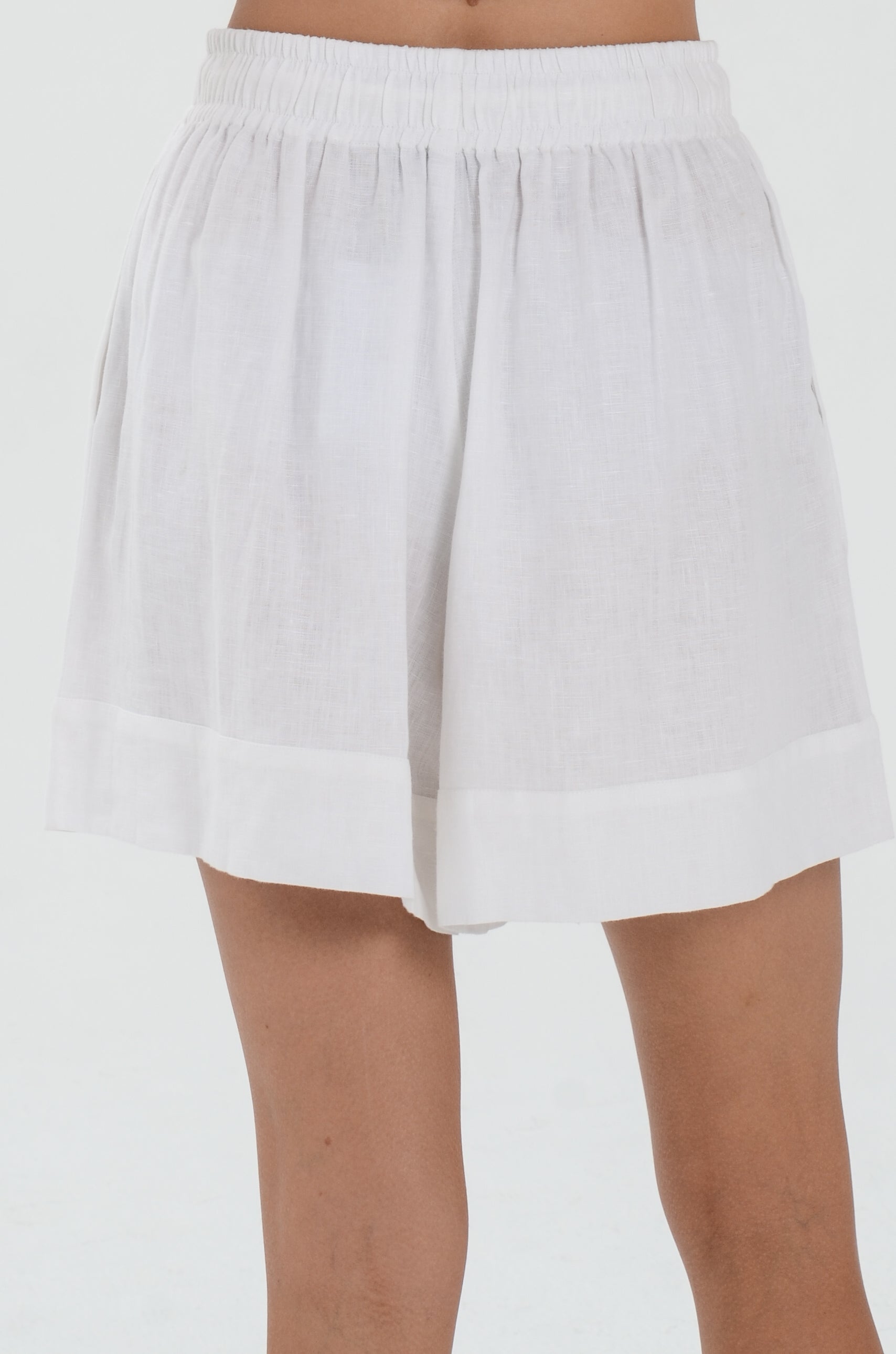 The Essence Linen Pants - Elastic Waist Shorts