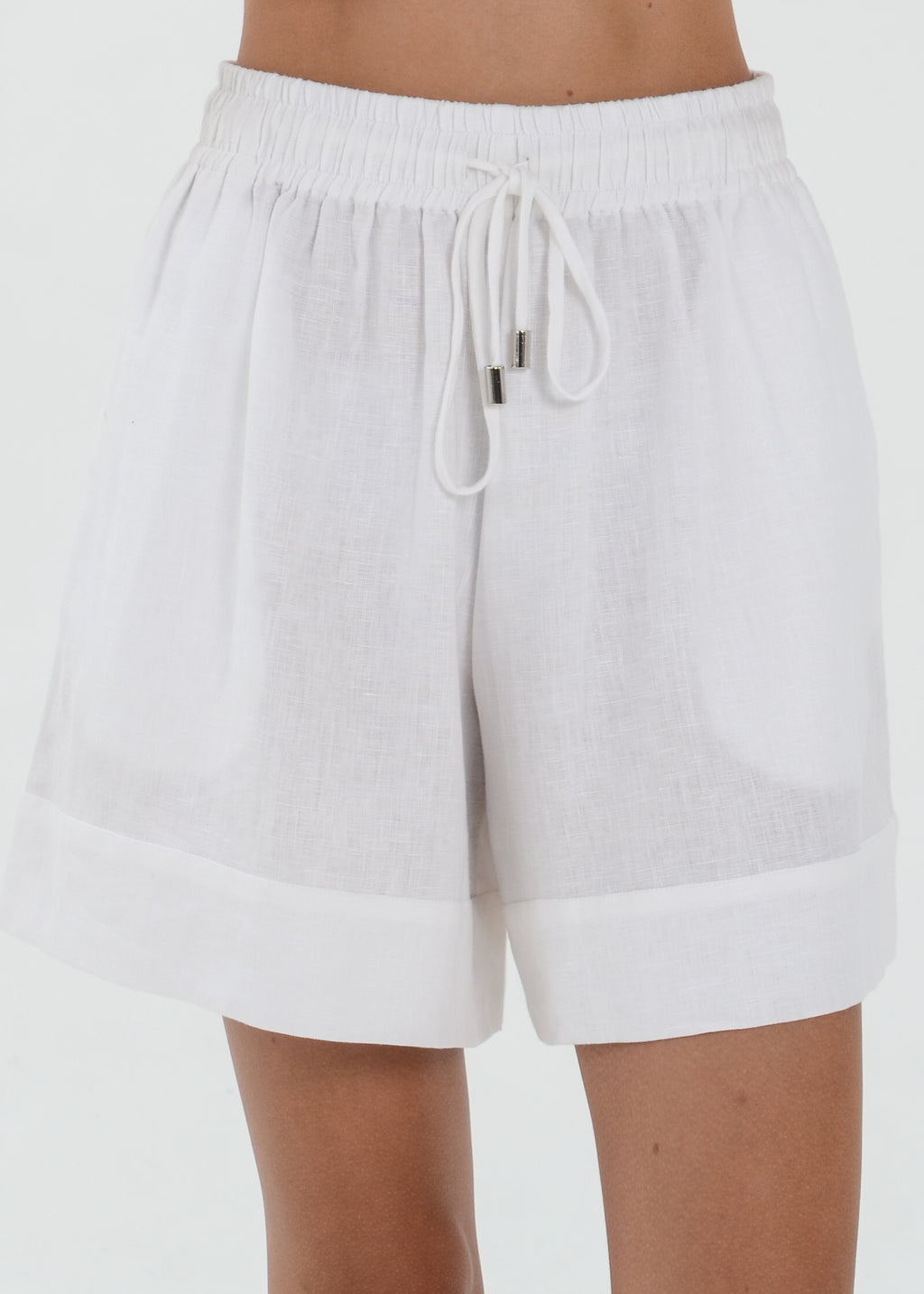 The Essence Linen Pants - Elastic Waist Shorts