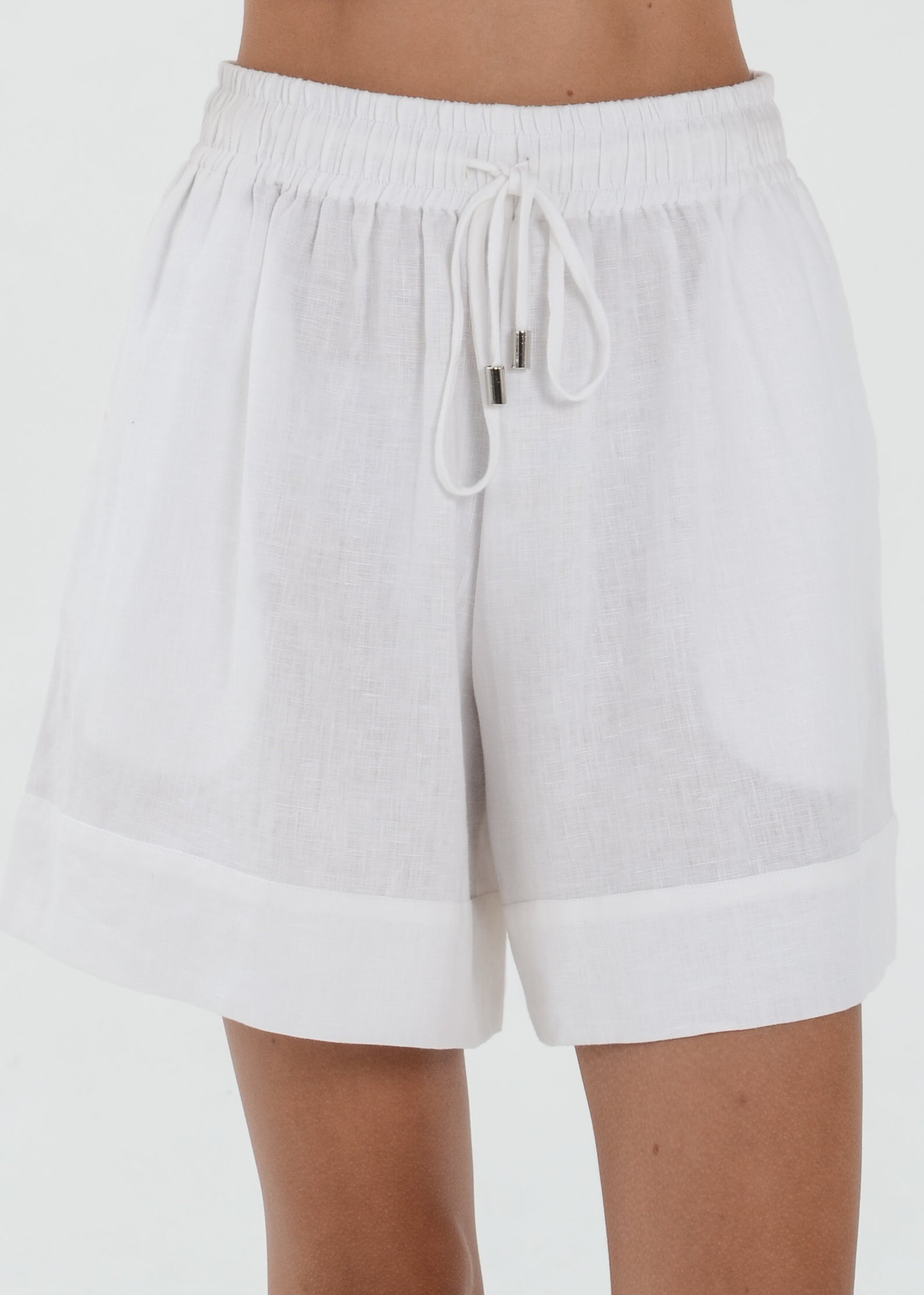 The Essence Linen Pants - Elastic Waist Shorts