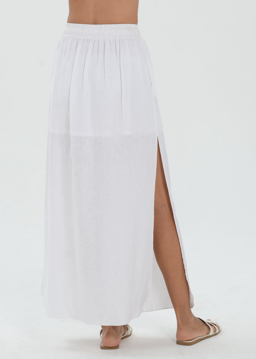 The Essence Linen Skirt - High Slit Straight Skirt