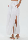 The Essence Linen Skirt - High Slit Straight Skirt