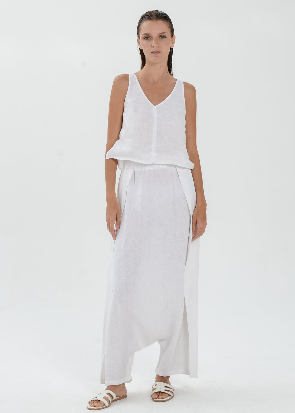 The Essence Linen Pants - Low Harem Pants