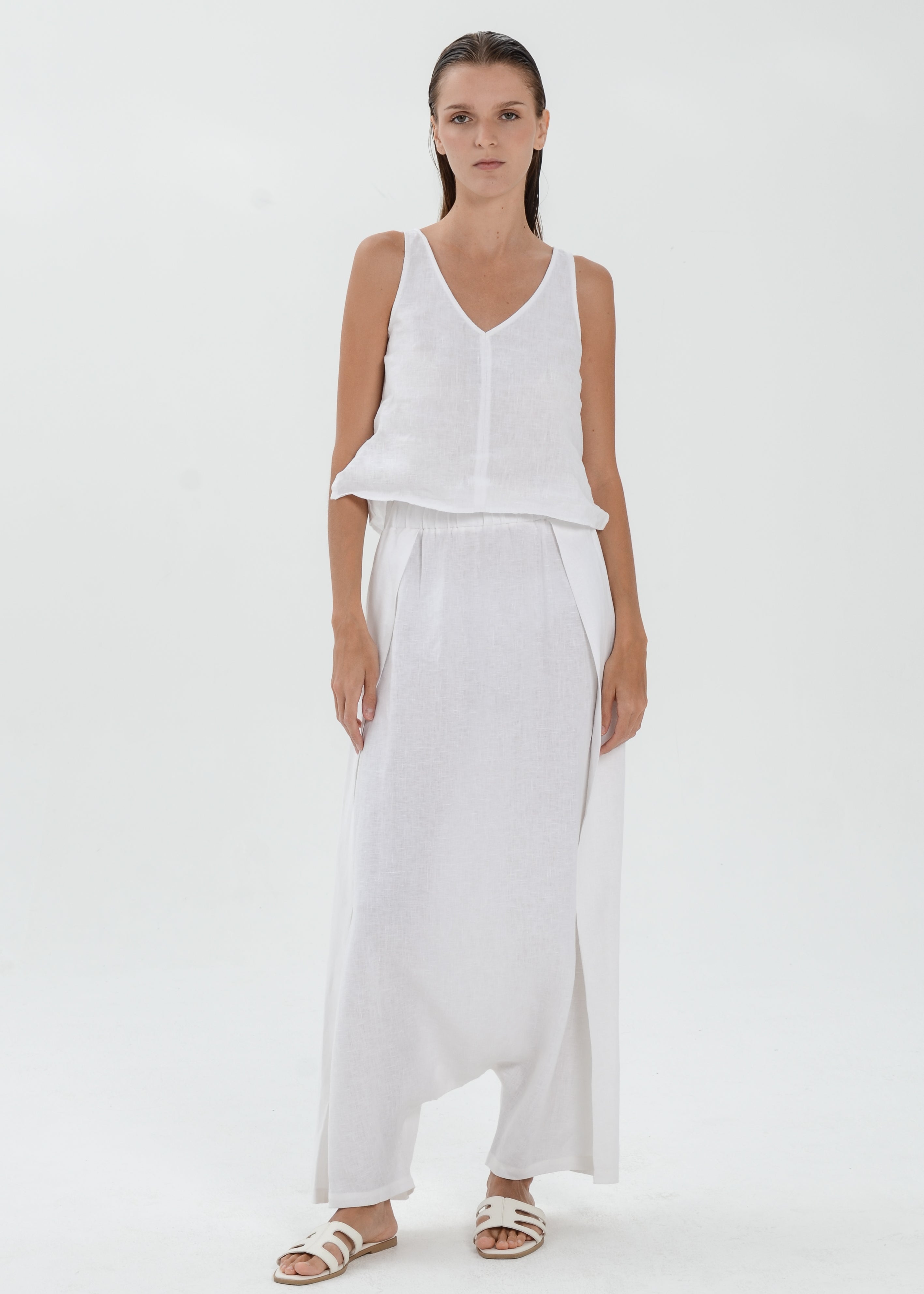 The Essence Linen Pants - Low Harem Pants