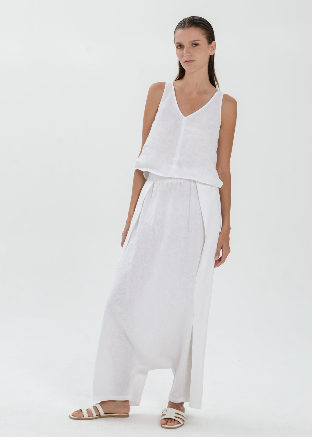 The Essence Linen Pants - Low Harem Pants