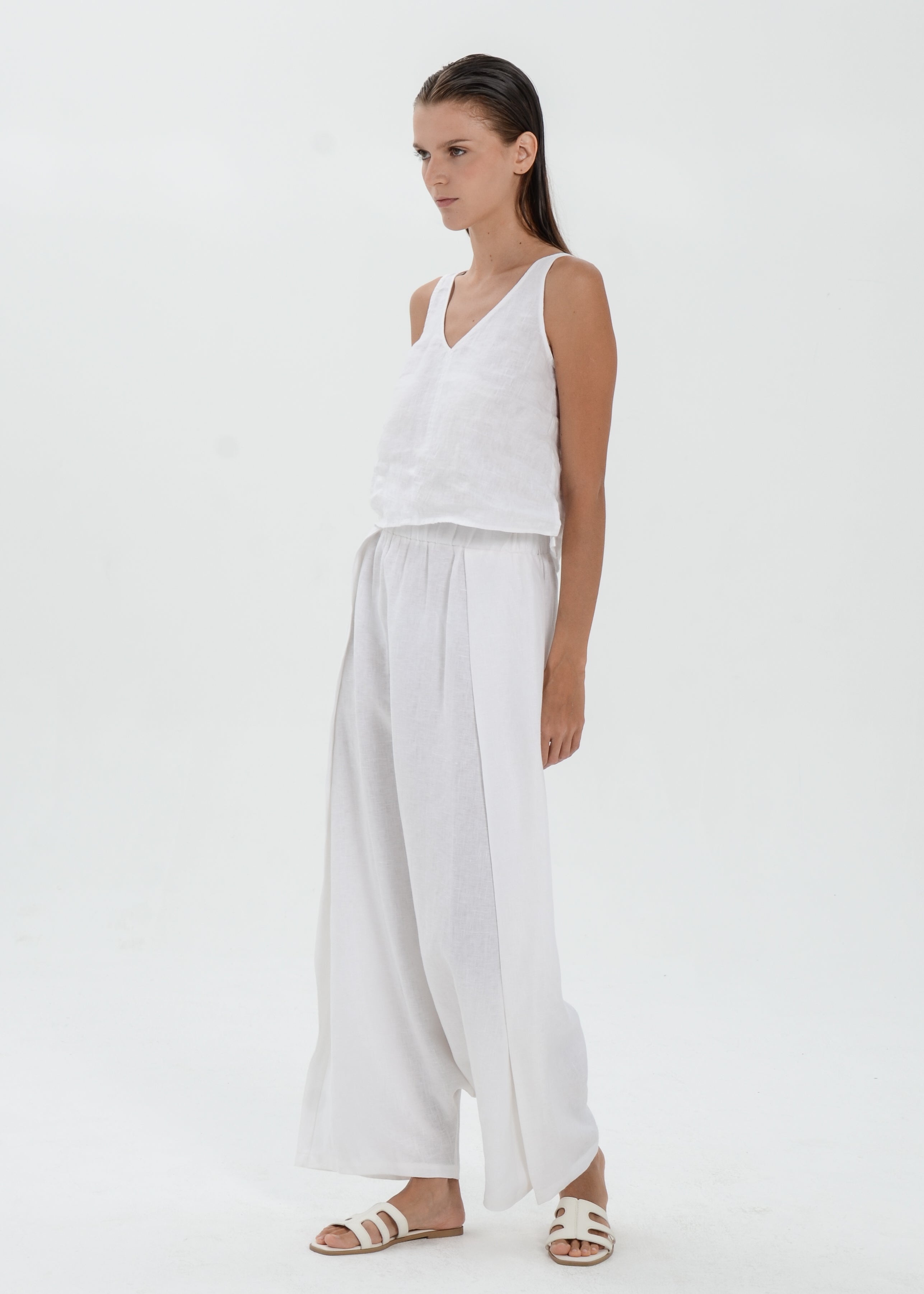 The Essence Linen Pants - Low Harem Pants