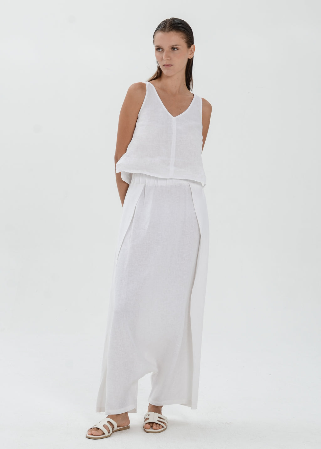 The Essence Linen Pants - Low Harem Pants