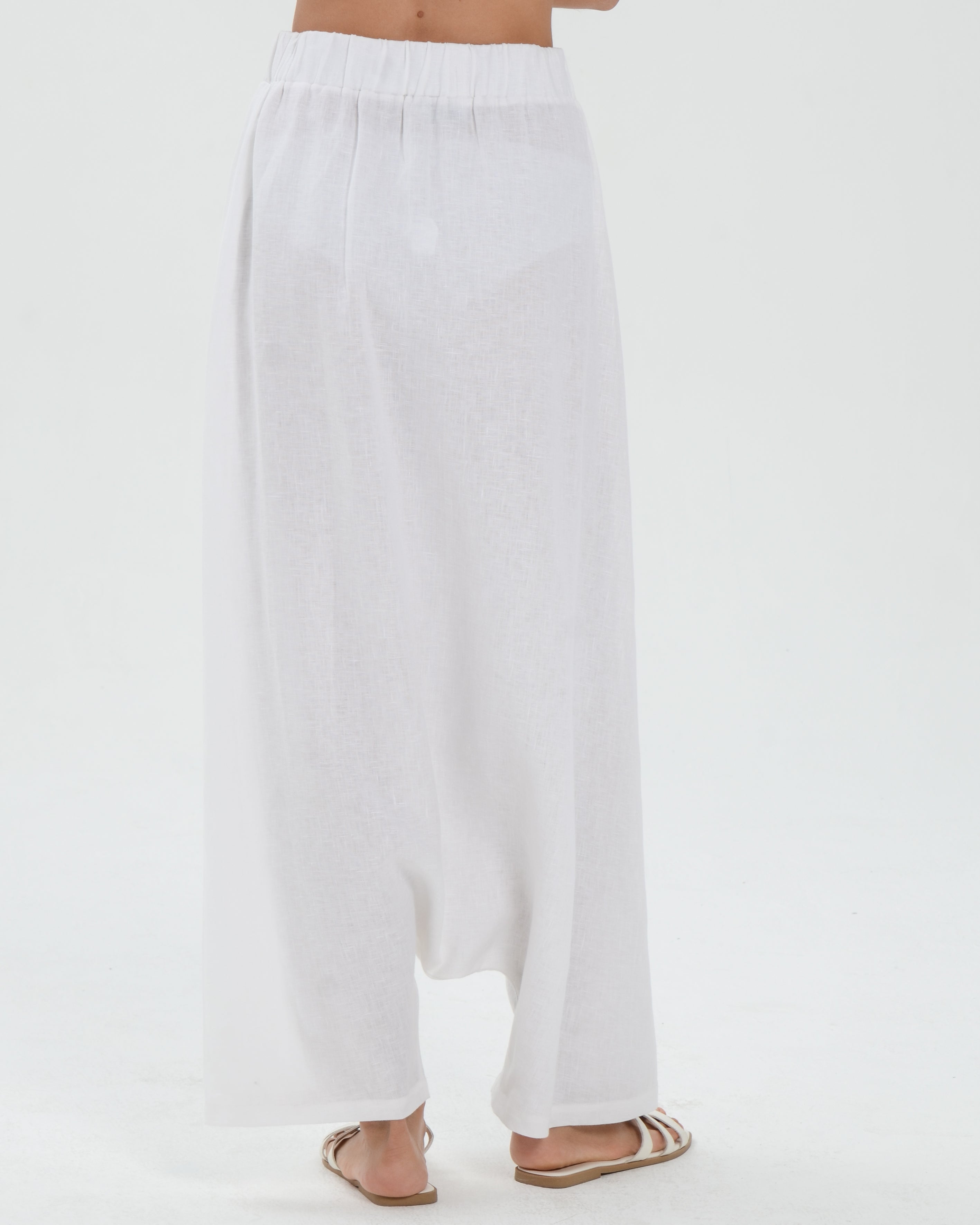 The Essence Linen Pants - Low Harem Pants