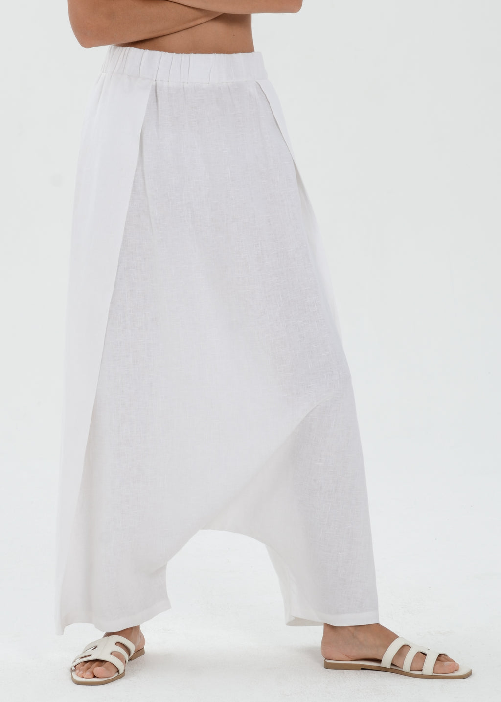 The Essence Linen Pants - Low Harem Pants