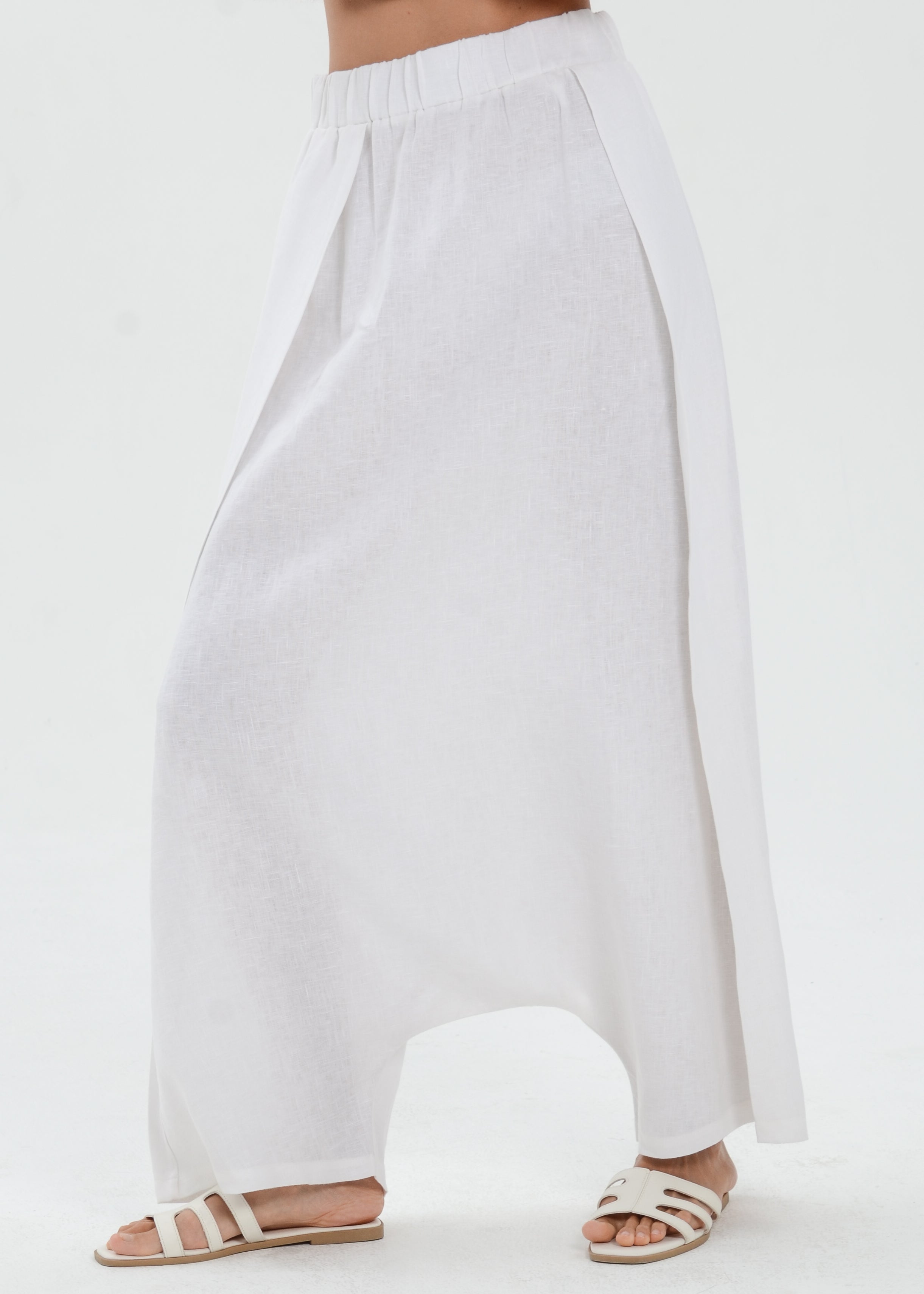 The Essence Linen Pants - Low Harem Pants