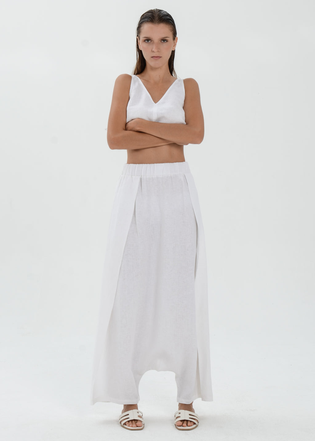 The Essence Linen Pants - Low Harem Pants