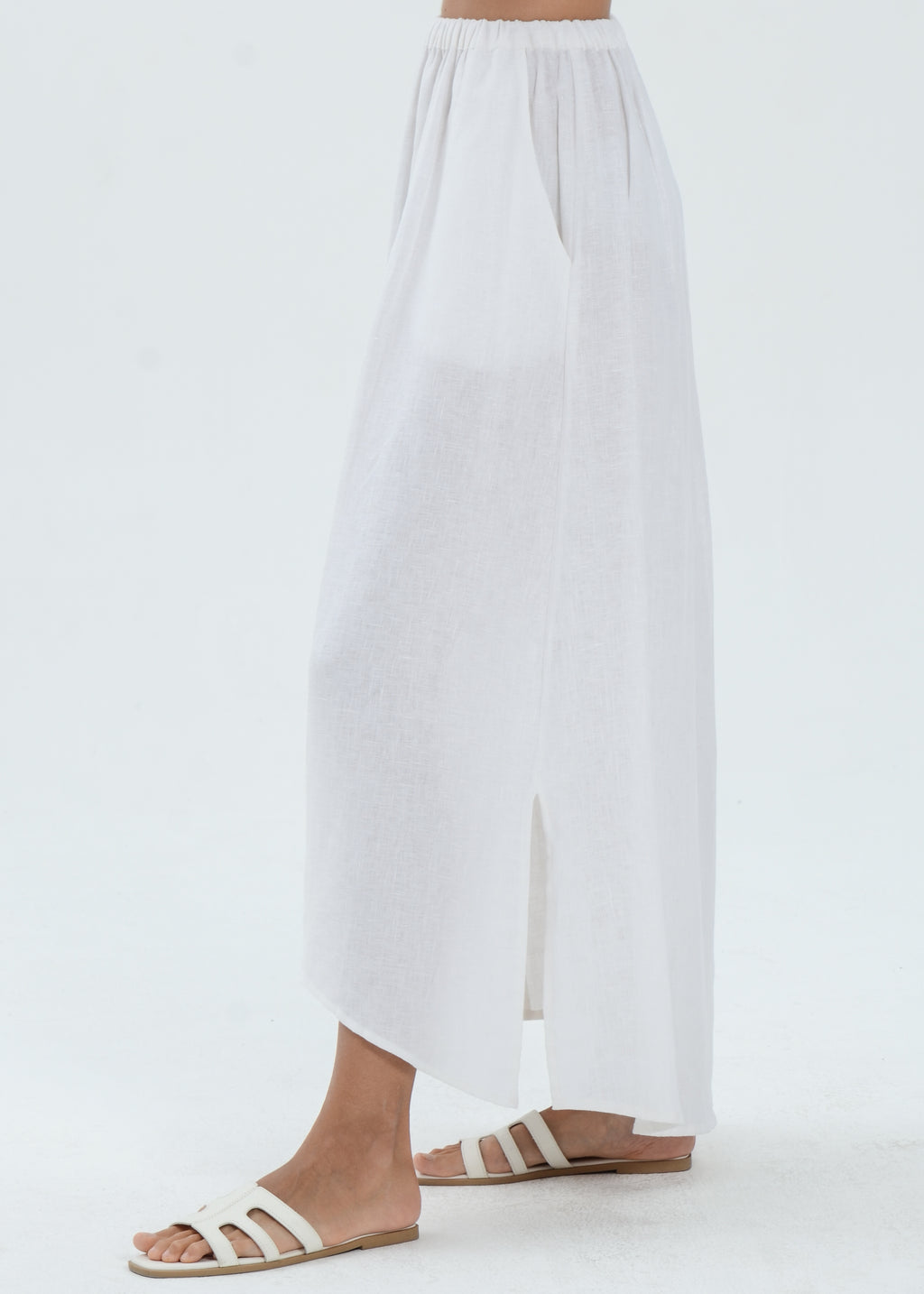 The Essence Linen Skirt - Hi-Low Long Skirt