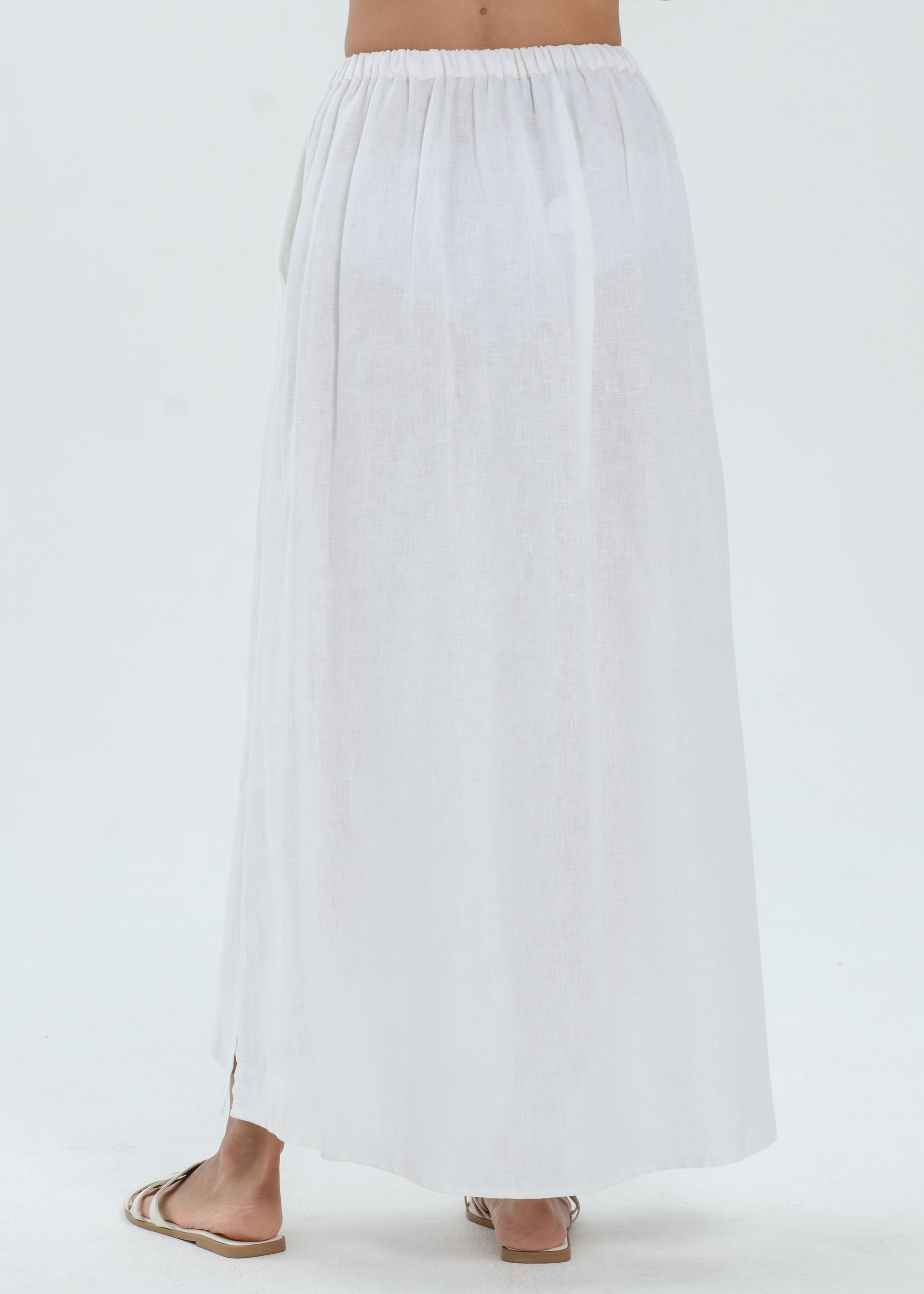 The Essence Linen Skirt - Hi-Low Long Skirt