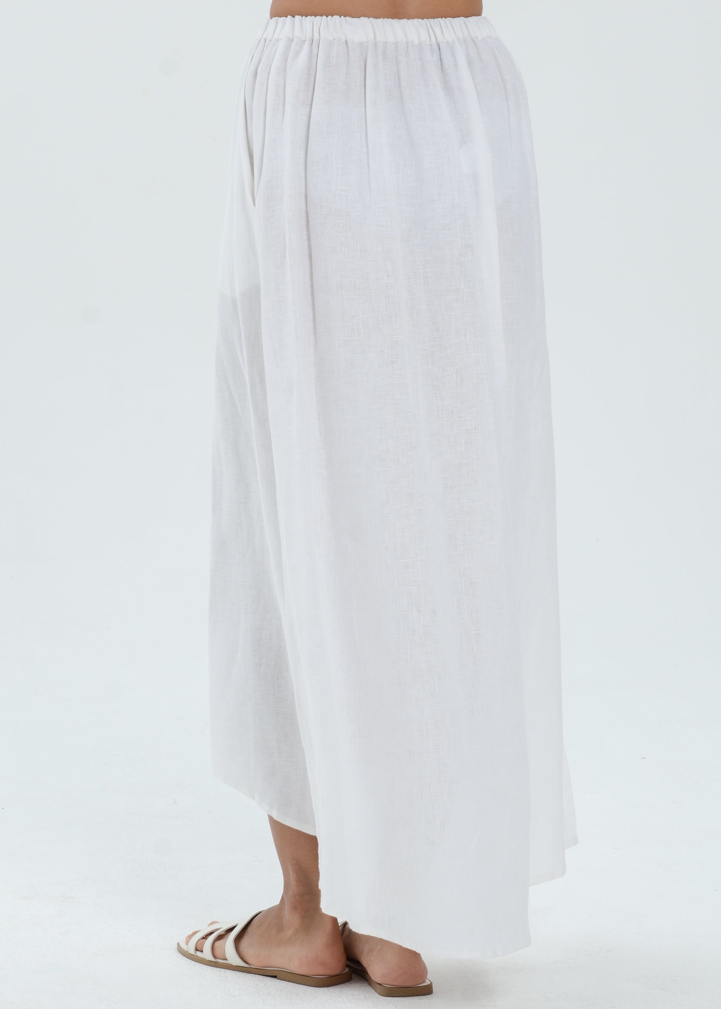 The Essence Linen Skirt - Hi-Low Long Skirt
