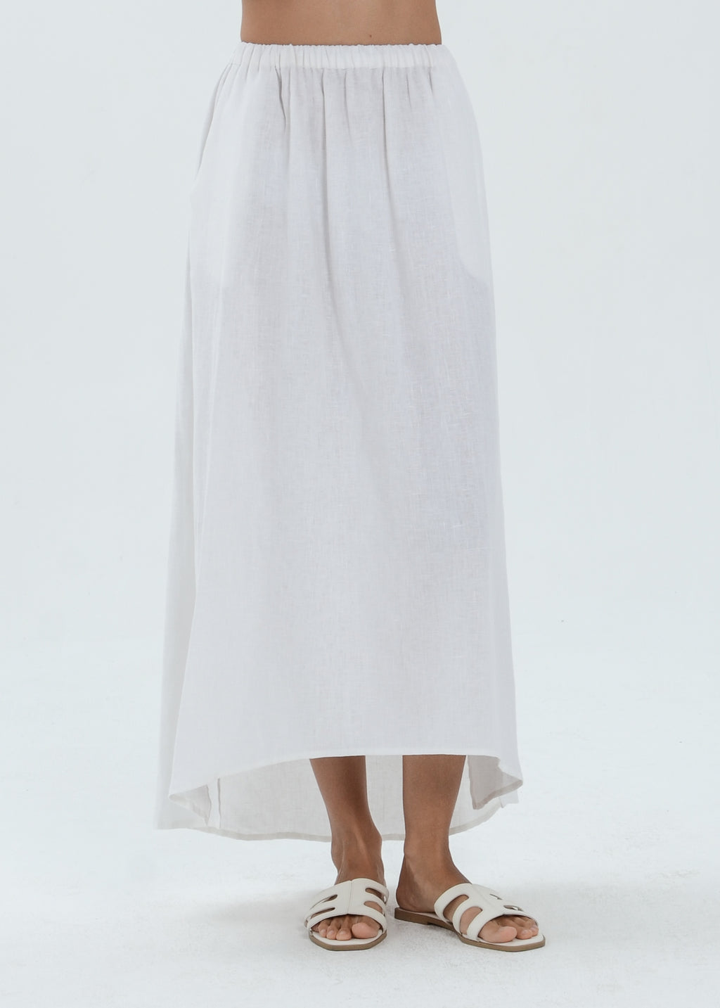 The Essence Linen Skirt - Hi-Low Long Skirt