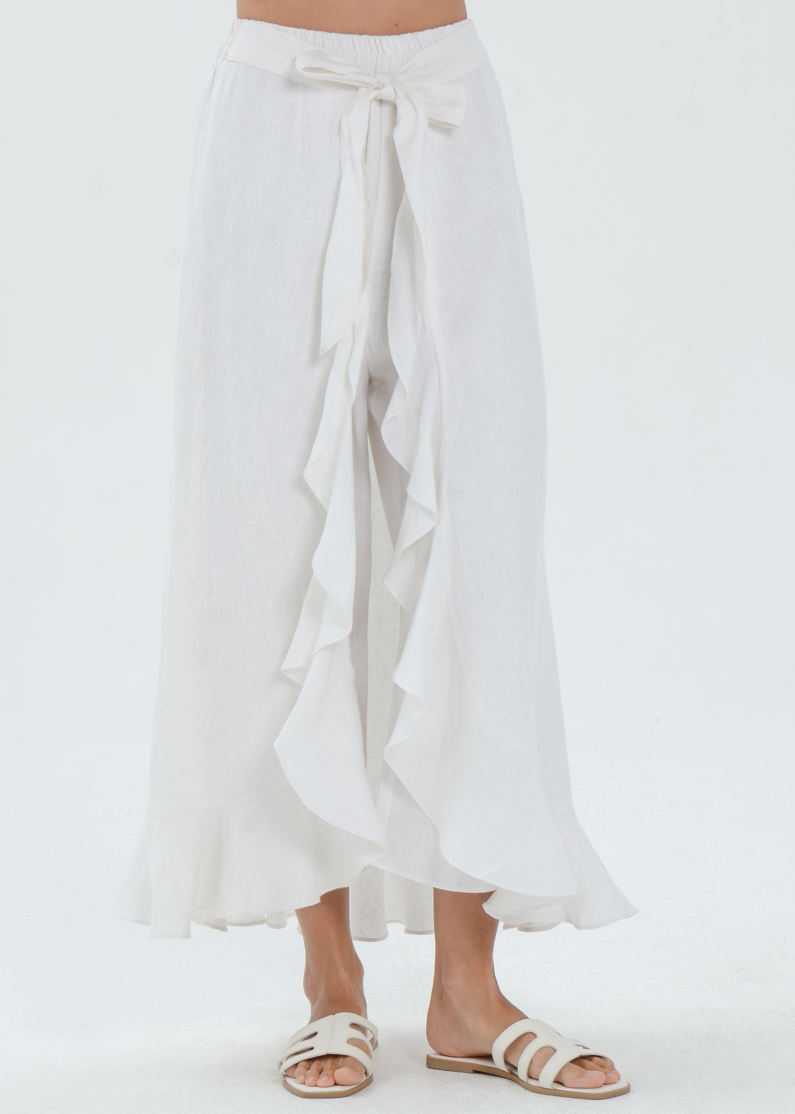 The Essence Linen Skirt - Wrap Around Skirt Pants
