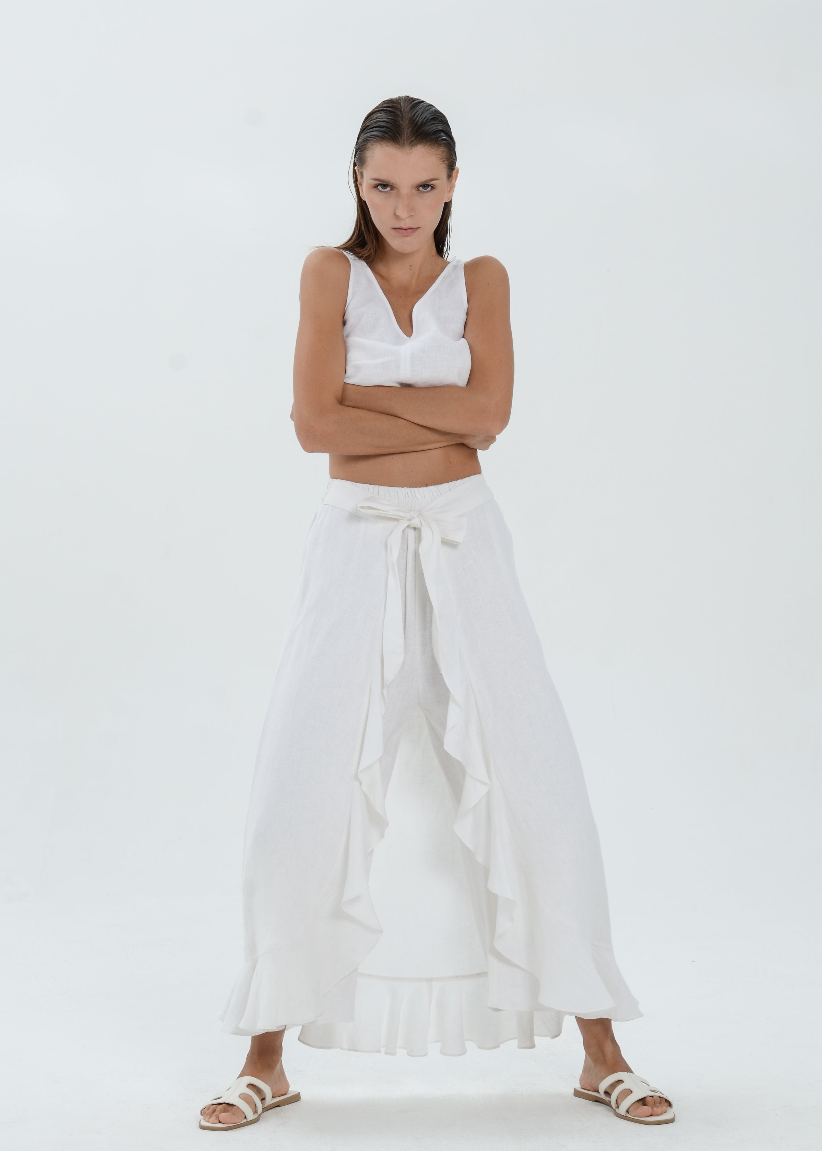 The Essence Linen Skirt - Wrap Around Skirt Pants