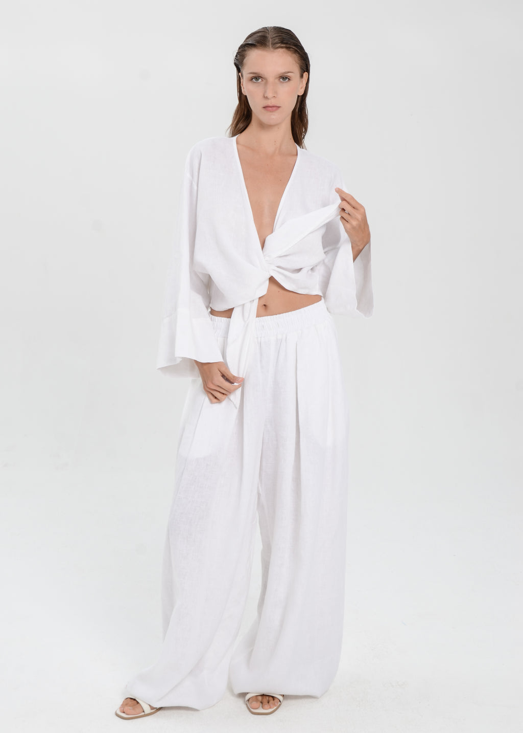 The Essence Linen Jacket - Tie Front Jacket