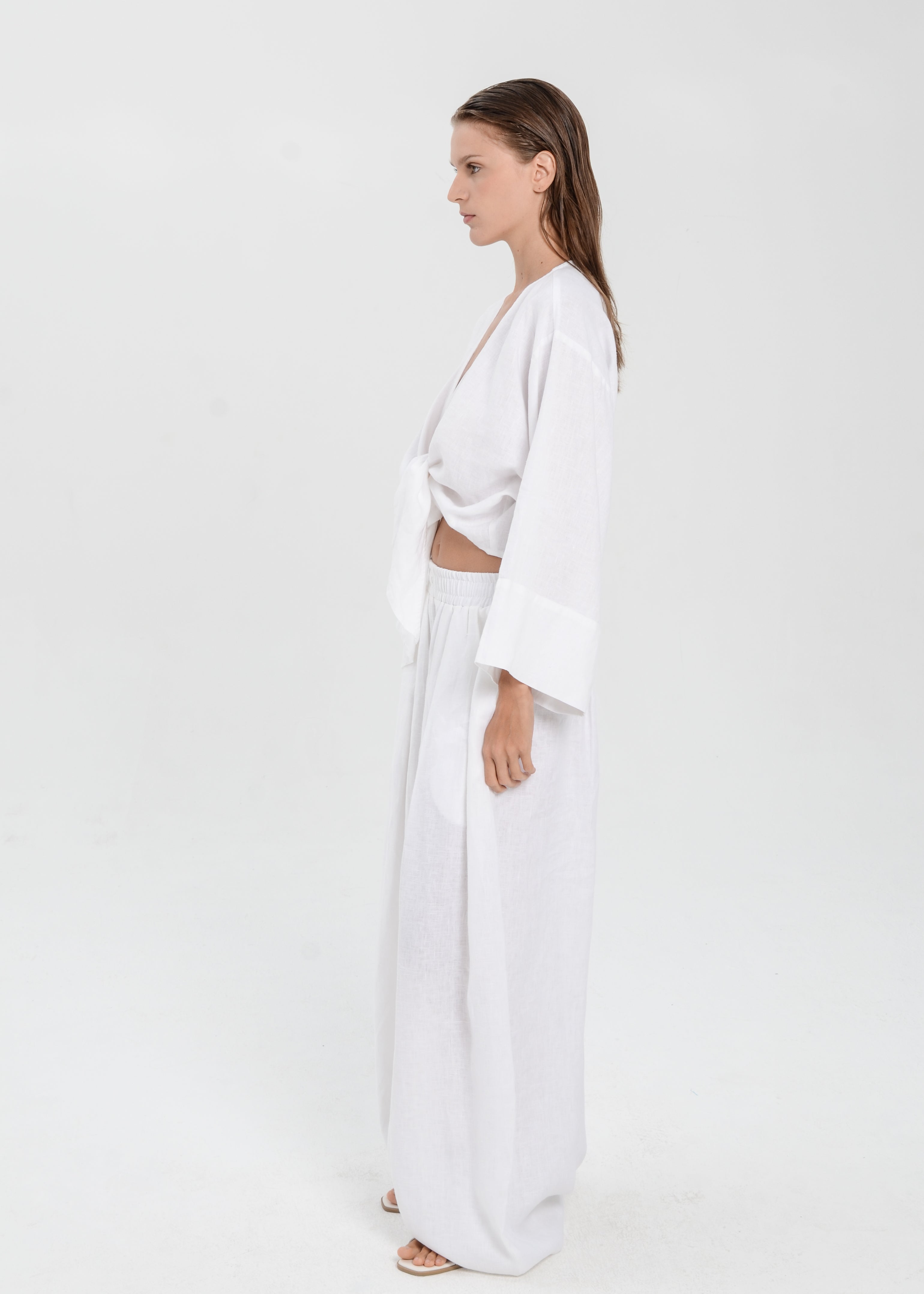 The Essence Linen Jacket - Tie Front Jacket