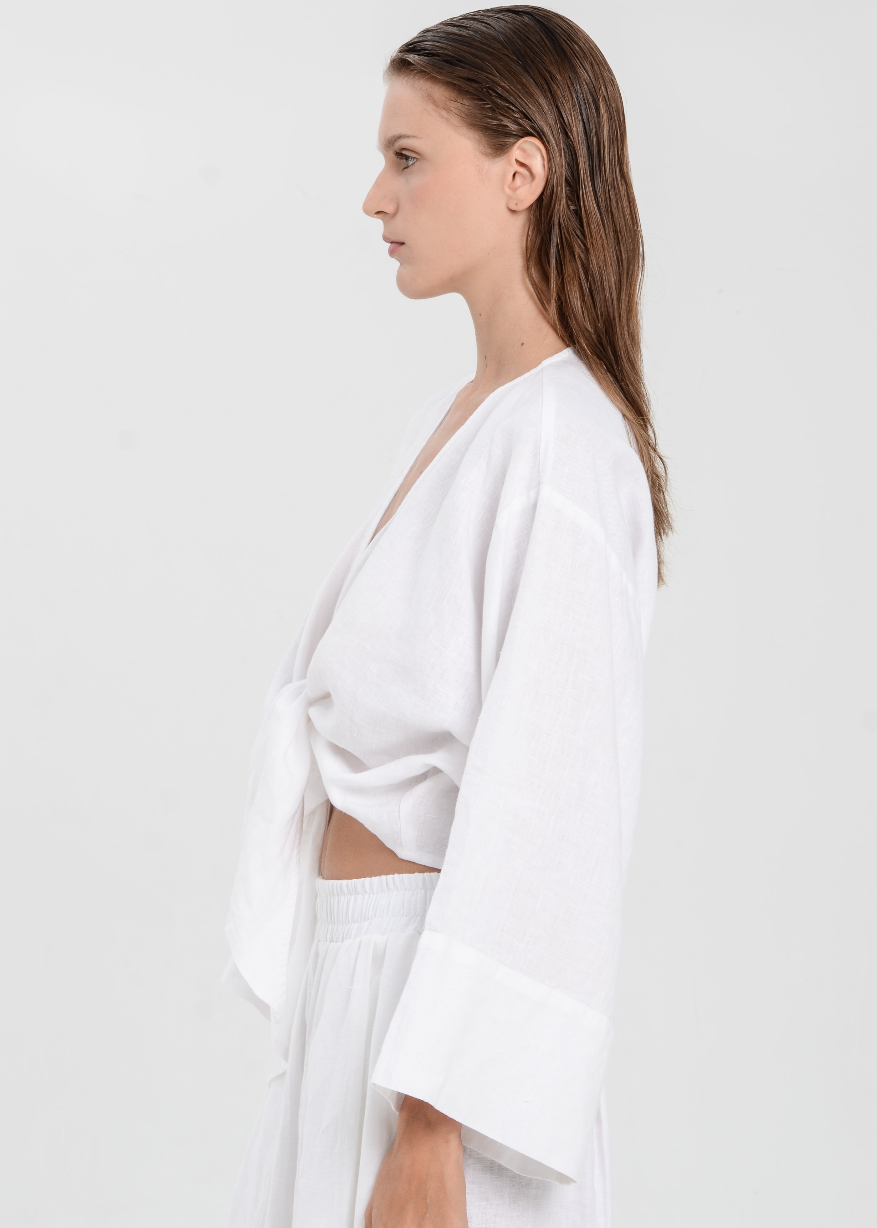 The Essence Linen Jacket - Tie Front Jacket