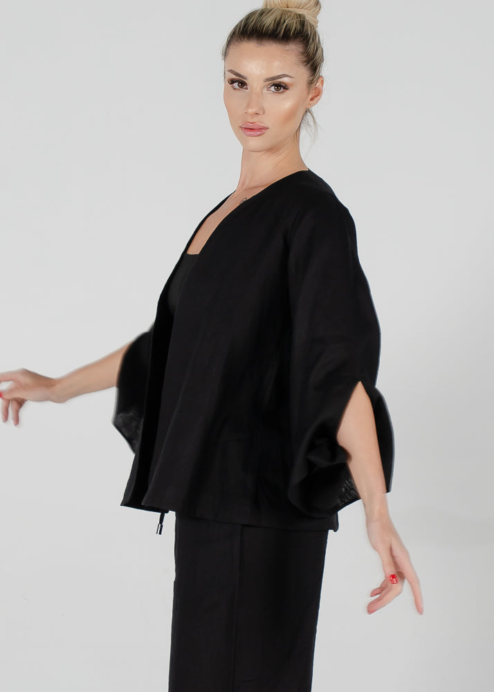 Aida Ribbon Sleeve Jacket