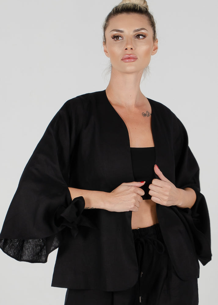 Aida Ribbon Sleeve Jacket